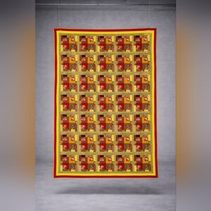 Vintage Patchwork Bear Quilt • Cabin Cottagecore Throw